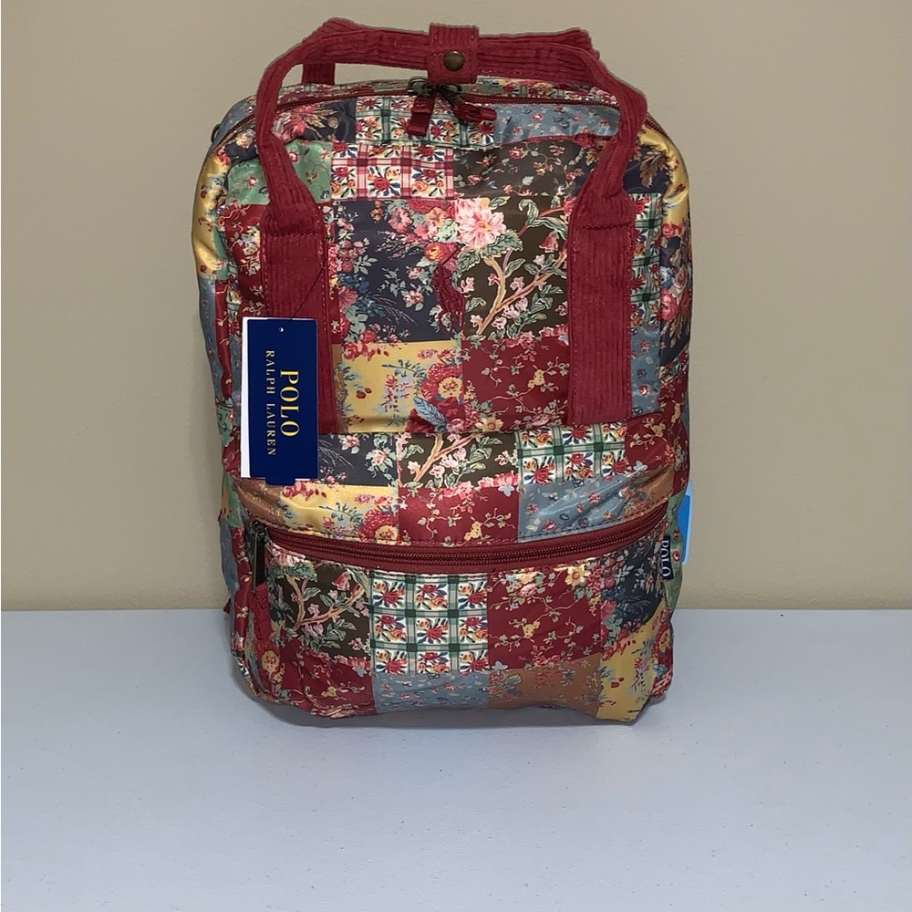 Polo by Ralph Lauren Double Handle Floral Patchwork Backpack-New